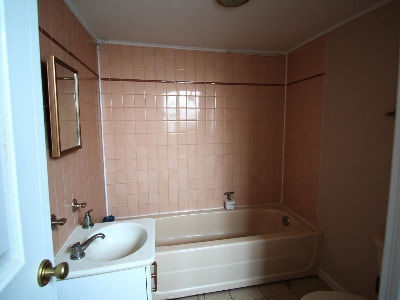 Dated bathroom before remodel in West Texas