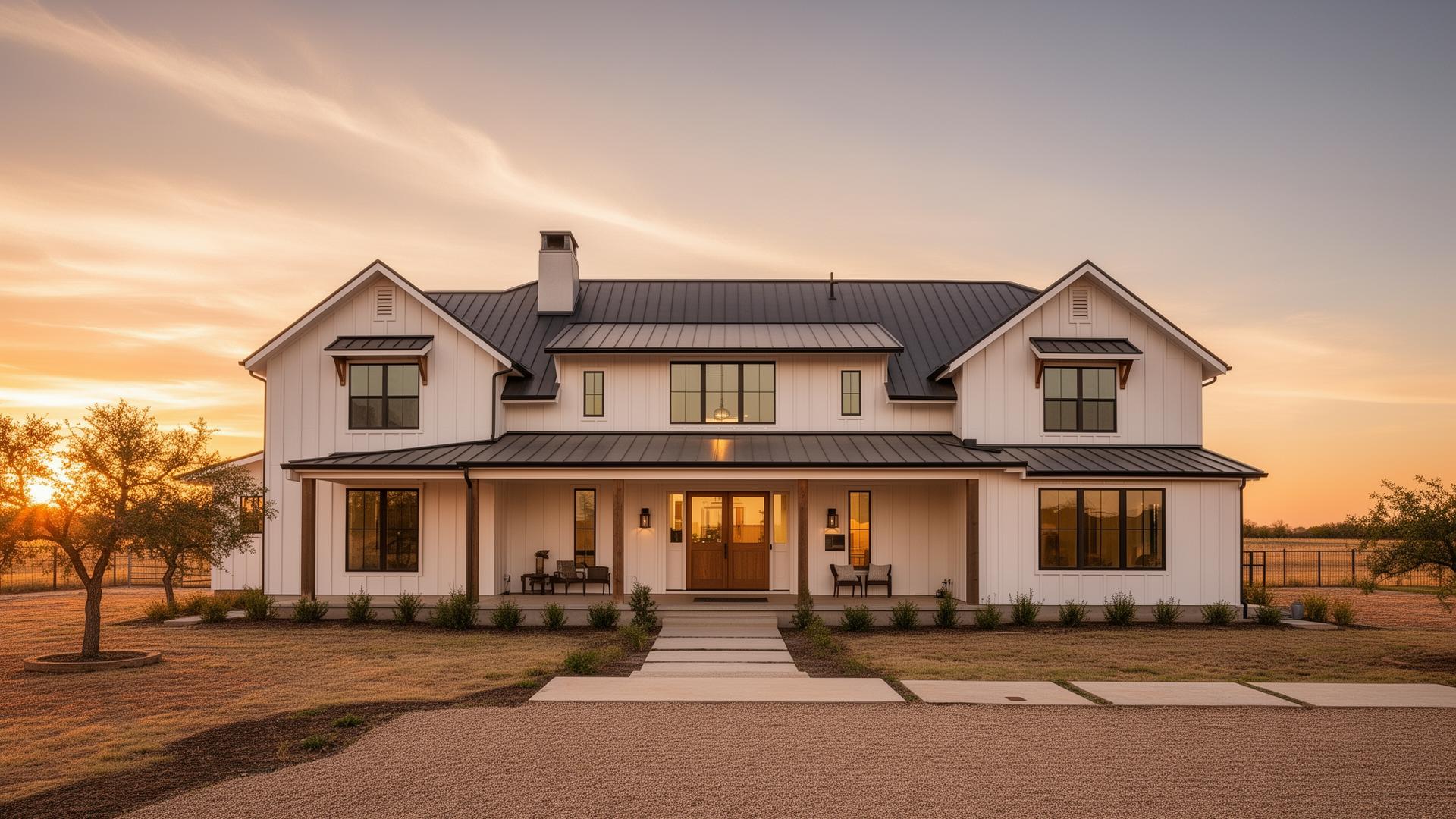 Beautifully renovated West Texas home at sunset